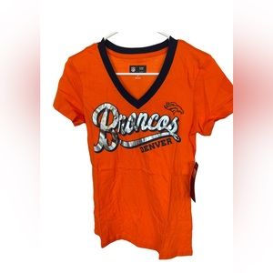 NFL Broncos womens v neck tshirt nwt